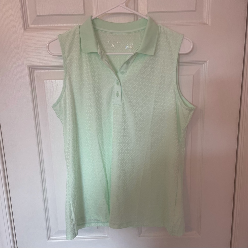 Mint Green Women’s Sleeveless Golf Collared Polo - Picture 1 of 5